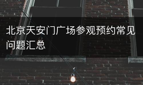 北京天安门广场参观预约常见问题汇总