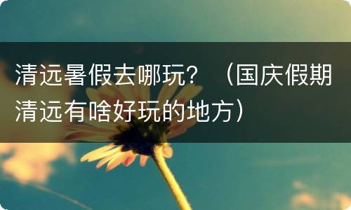 清远暑假去哪玩？（国庆假期清远有啥好玩的地方）