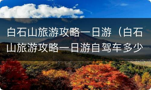 白石山旅游攻略一日游（白石山旅游攻略一日游自驾车多少钱）