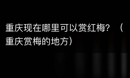 重庆现在哪里可以赏红梅？（重庆赏梅的地方）