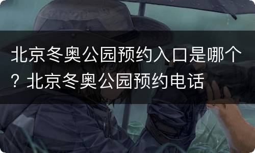 北京冬奥公园预约入口是哪个? 北京冬奥公园预约电话