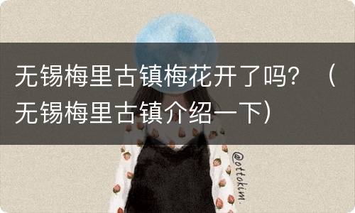 无锡梅里古镇梅花开了吗？（无锡梅里古镇介绍一下）