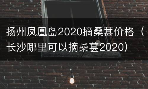 扬州凤凰岛2020摘桑葚价格（长沙哪里可以摘桑葚2020）
