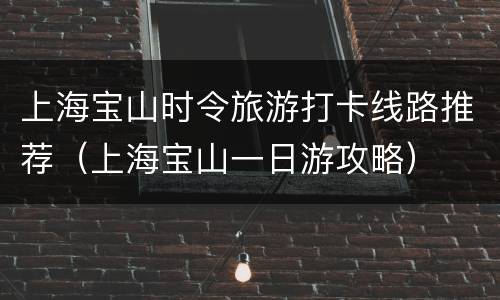 上海宝山时令旅游打卡线路推荐（上海宝山一日游攻略）