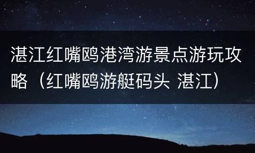 湛江红嘴鸥港湾游景点游玩攻略（红嘴鸥游艇码头 湛江）
