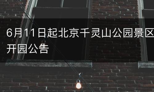 6月11日起北京千灵山公园景区开园公告