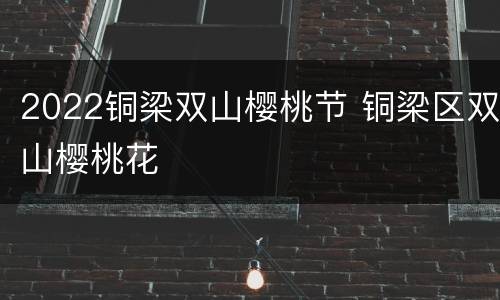 2022铜梁双山樱桃节 铜梁区双山樱桃花