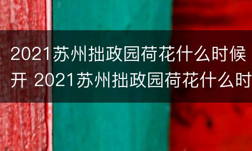 2021苏州拙政园荷花什么时候开 2021苏州拙政园荷花什么时候开的