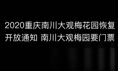 2020重庆南川大观梅花园恢复开放通知 南川大观梅园要门票吗