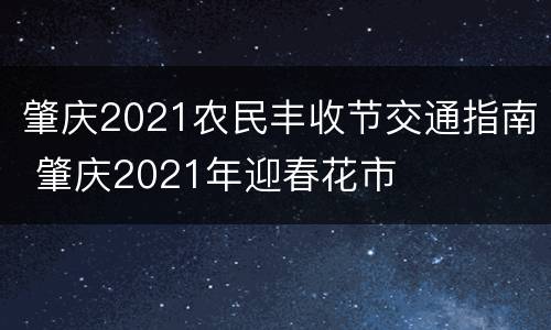 肇庆2021农民丰收节交通指南 肇庆2021年迎春花市