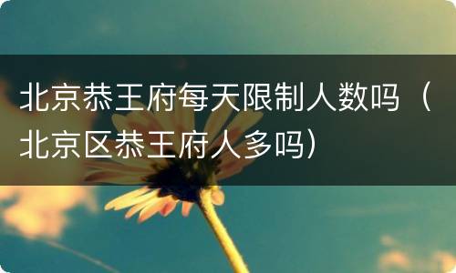 北京恭王府每天限制人数吗（北京区恭王府人多吗）
