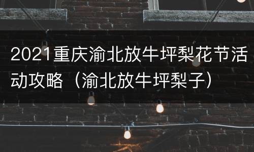 2021重庆渝北放牛坪梨花节活动攻略（渝北放牛坪梨子）