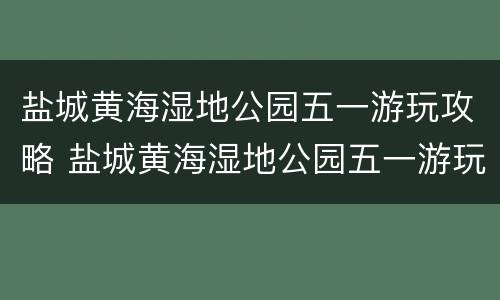 盐城黄海湿地公园五一游玩攻略 盐城黄海湿地公园五一游玩攻略图片