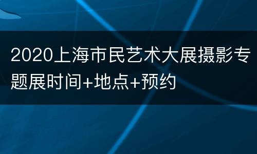2020上海市民艺术大展摄影专题展时间+地点+预约