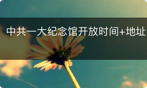 中共一大纪念馆开放时间+地址