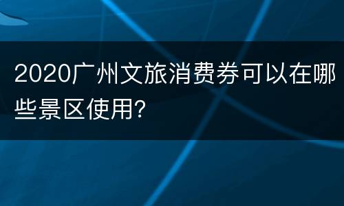 2020广州文旅消费券可以在哪些景区使用？