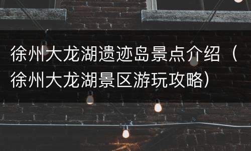 徐州大龙湖遗迹岛景点介绍（徐州大龙湖景区游玩攻略）
