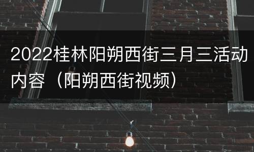 2022桂林阳朔西街三月三活动内容（阳朔西街视频）