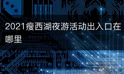2021瘦西湖夜游活动出入口在哪里