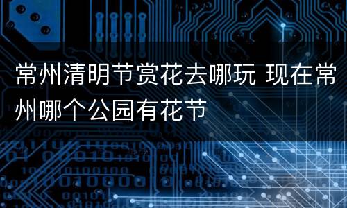 常州清明节赏花去哪玩 现在常州哪个公园有花节