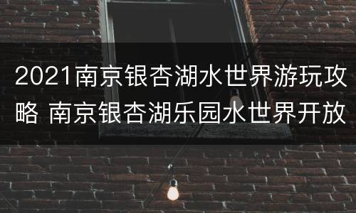 2021南京银杏湖水世界游玩攻略 南京银杏湖乐园水世界开放时间