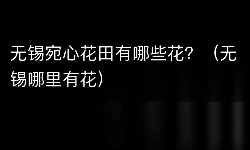 无锡宛心花田有哪些花？（无锡哪里有花）