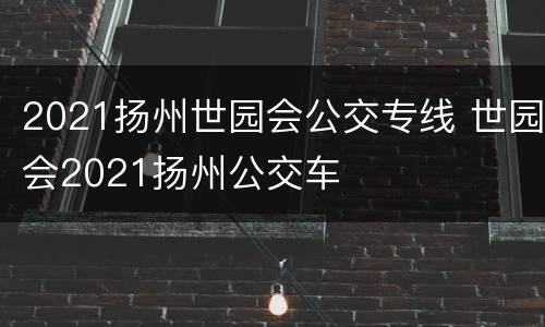 2021扬州世园会公交专线 世园会2021扬州公交车