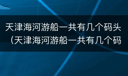 天津海河游船一共有几个码头（天津海河游船一共有几个码头啊）