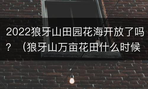 2022狼牙山田园花海开放了吗？（狼牙山万亩花田什么时候开放）