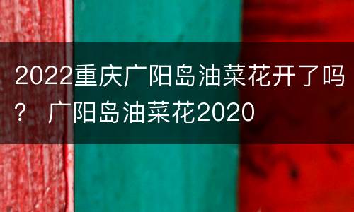 2022重庆广阳岛油菜花开了吗？ 广阳岛油菜花2020