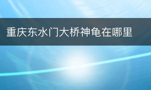 重庆东水门大桥神龟在哪里