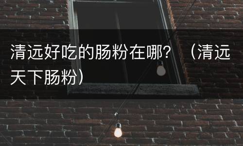 清远好吃的肠粉在哪？（清远天下肠粉）