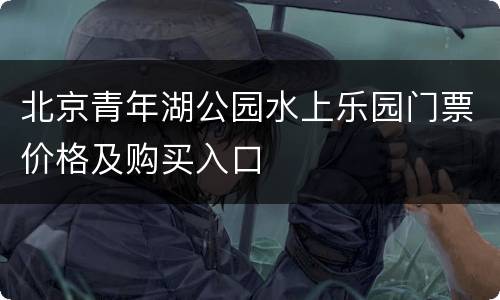 北京青年湖公园水上乐园门票价格及购买入口