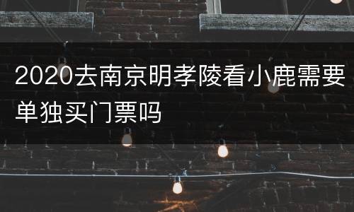 2020去南京明孝陵看小鹿需要单独买门票吗