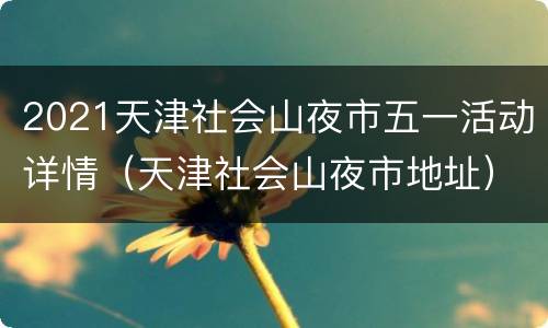 2021天津社会山夜市五一活动详情（天津社会山夜市地址）