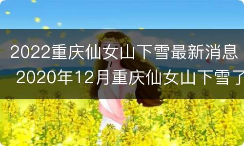 2022重庆仙女山下雪最新消息 2020年12月重庆仙女山下雪了吗