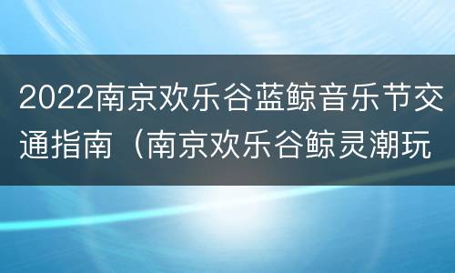 2022南京欢乐谷蓝鲸音乐节交通指南（南京欢乐谷鲸灵潮玩节）