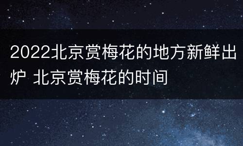2022北京赏梅花的地方新鲜出炉 北京赏梅花的时间