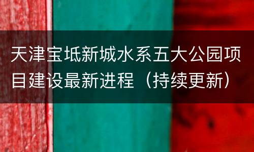 天津宝坻新城水系五大公园项目建设最新进程（持续更新）