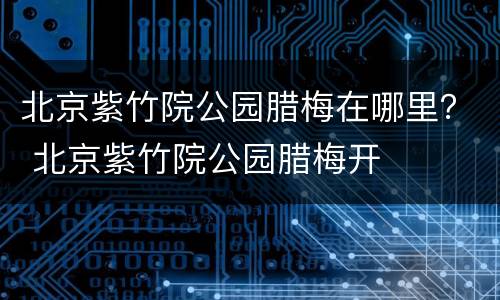 北京紫竹院公园腊梅在哪里？ 北京紫竹院公园腊梅开