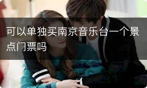 可以单独买南京音乐台一个景点门票吗