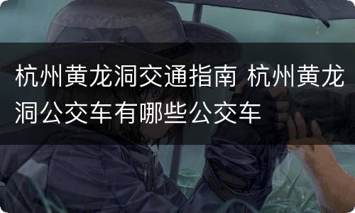 杭州黄龙洞交通指南 杭州黄龙洞公交车有哪些公交车