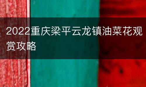 2022重庆梁平云龙镇油菜花观赏攻略