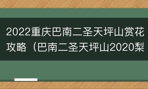 2022重庆巴南二圣天坪山赏花攻略（巴南二圣天坪山2020梨花节）