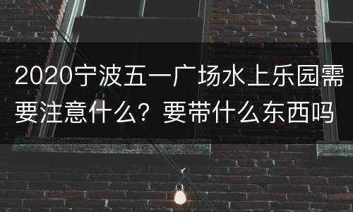 2020宁波五一广场水上乐园需要注意什么？要带什么东西吗？