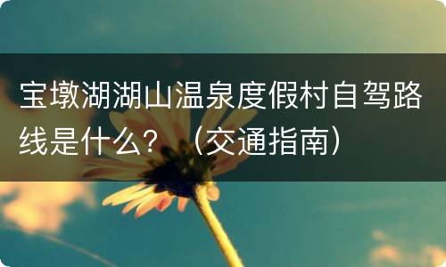 宝墩湖湖山温泉度假村自驾路线是什么？（交通指南）