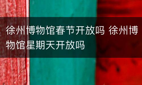 徐州博物馆春节开放吗 徐州博物馆星期天开放吗