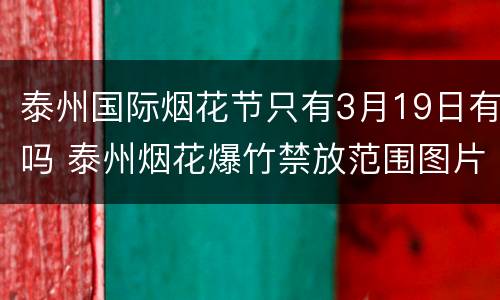 泰州国际烟花节只有3月19日有吗 泰州烟花爆竹禁放范围图片