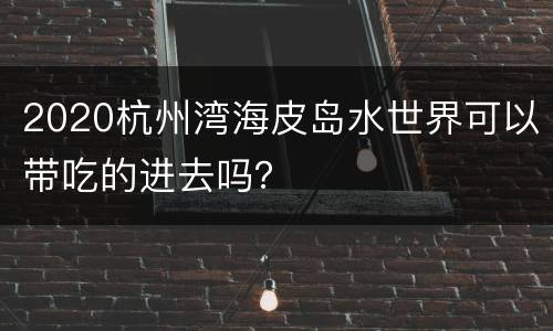 2020杭州湾海皮岛水世界可以带吃的进去吗？