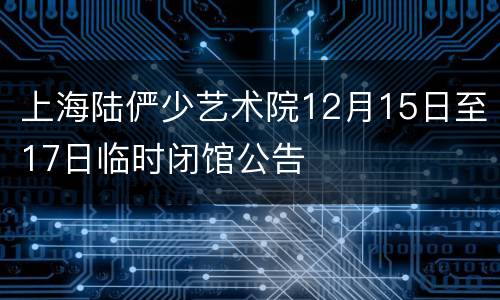 上海陆俨少艺术院12月15日至17日临时闭馆公告